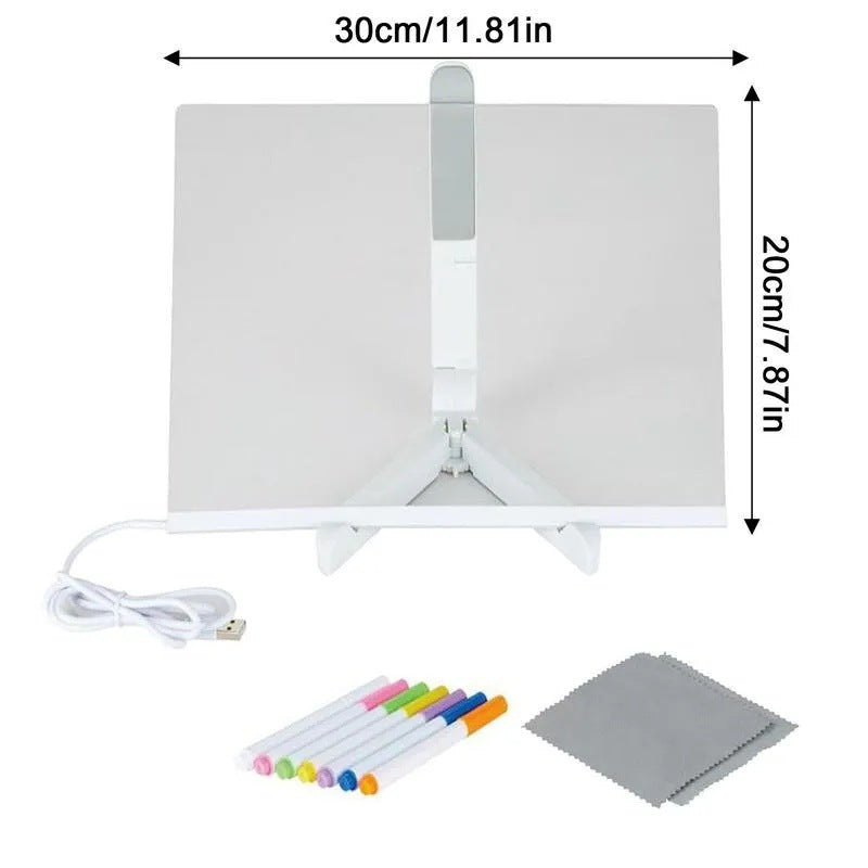 Sensory LED Acrylic Glow Board - Tabletop Message & Drawing Board