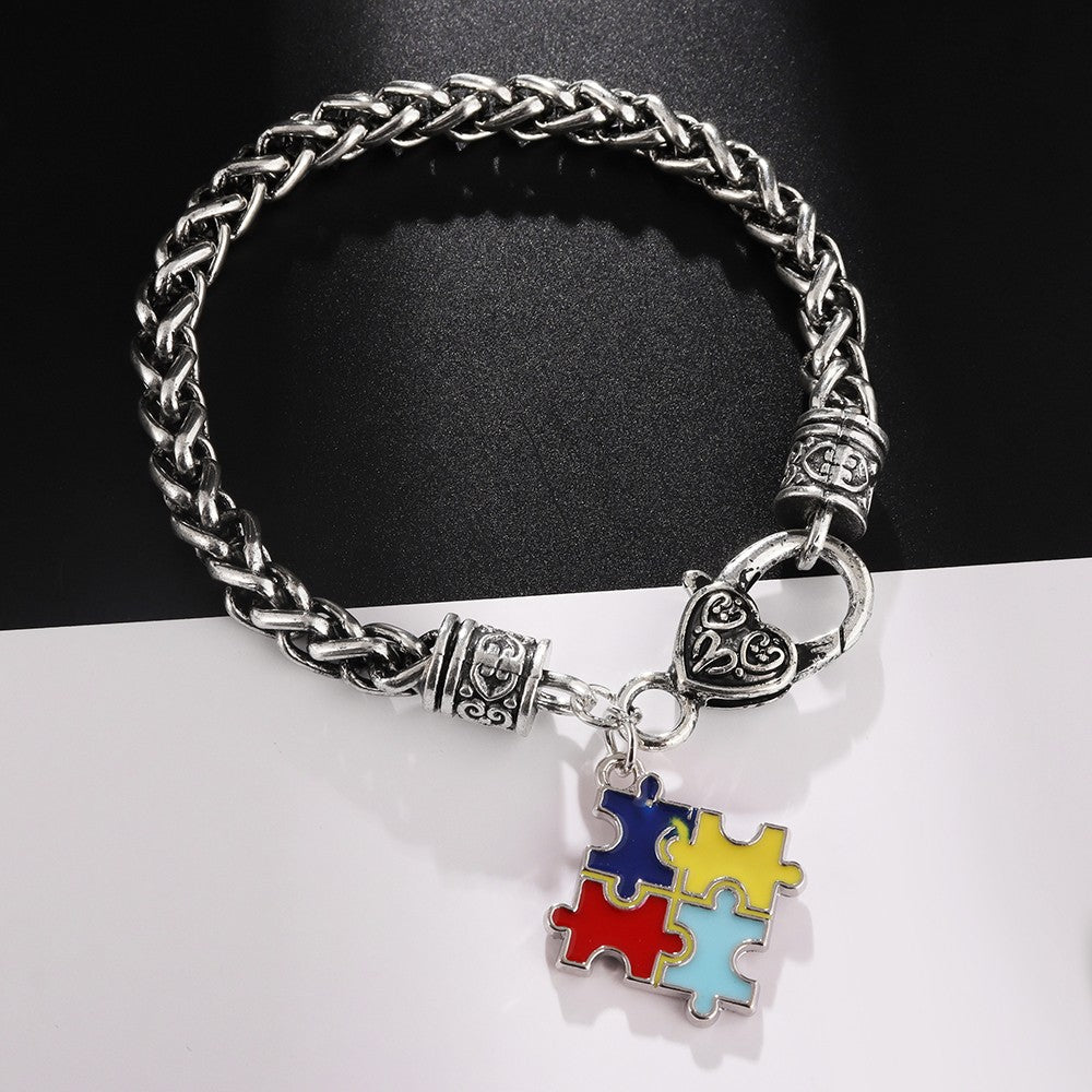 Autism Awareness Charm Bracelet -  (Buy 1 Get 1 Free - 2 Hats Total)