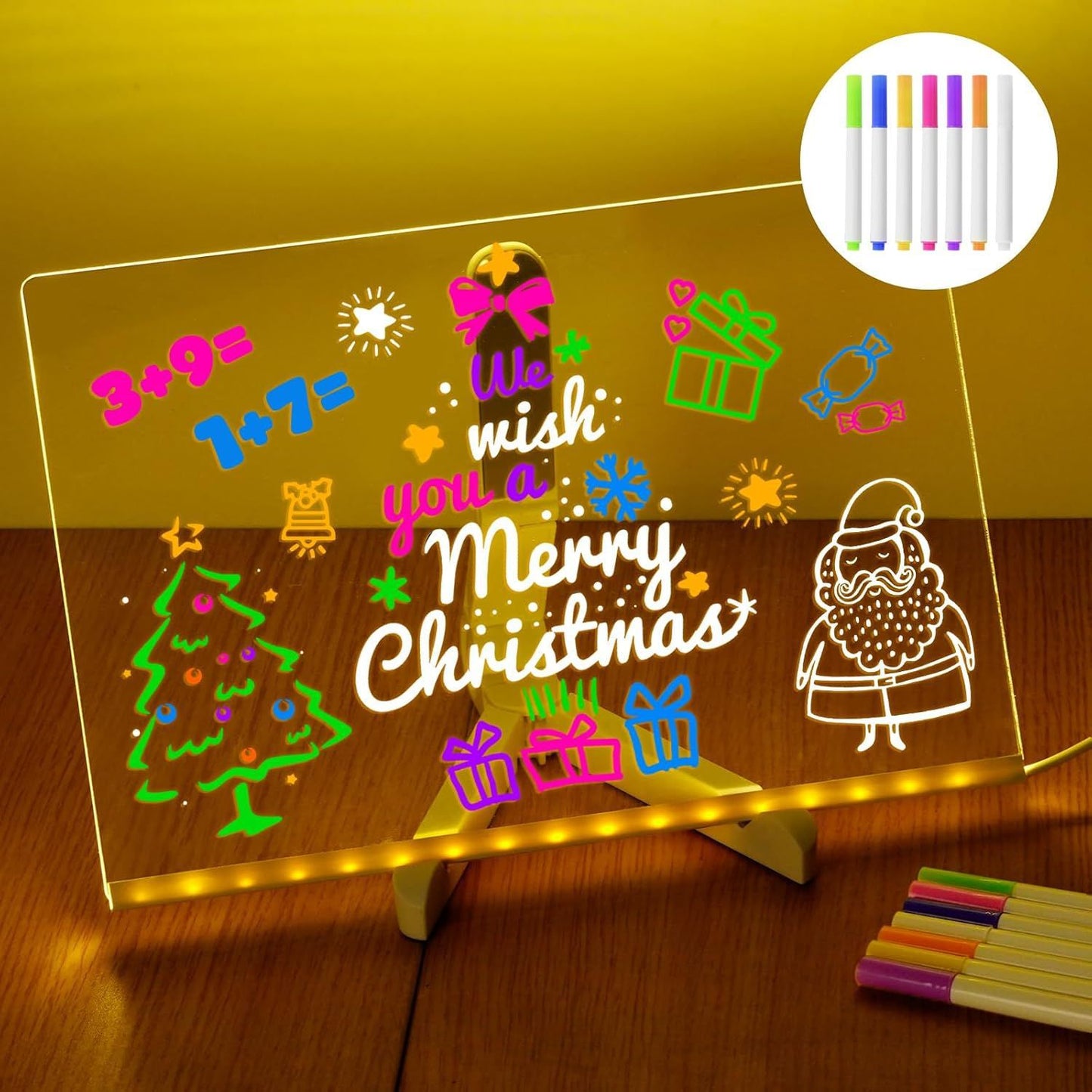 Sensory LED Acrylic Glow Board - Tabletop Message & Drawing Board