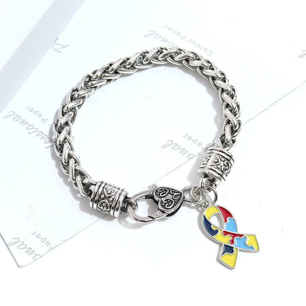 Autism Awareness Charm Bracelet -  (Buy 1 Get 1 Free - 2 Hats Total)