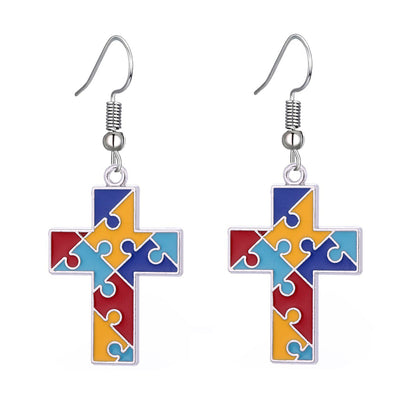 Autism Awareness Colorful Puzzle Piece Necklace [BUY 1 GET 1 FREE EARRINGS]