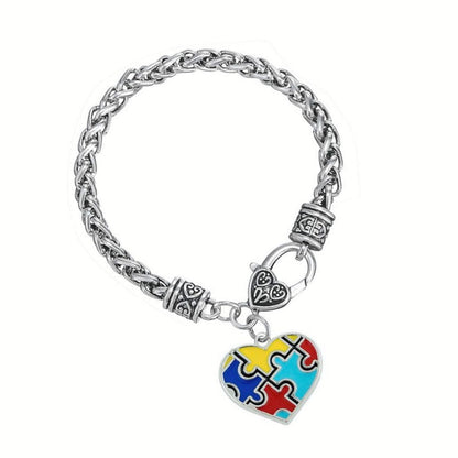 Autism Awareness Charm Bracelet -  (Buy 1 Get 1 Free - 2 Hats Total)
