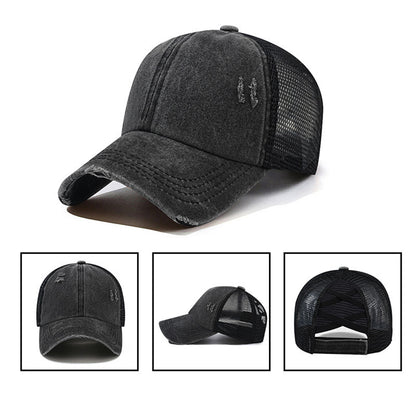 Autism Awareness Iron-On Patches & Washed Cotton Ponytail Hat Combo