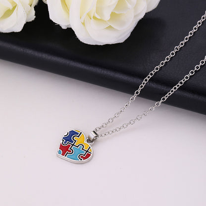 Autism Awareness Colorful Puzzle Piece Necklace [BUY 1 GET 1 FREE EARRINGS]