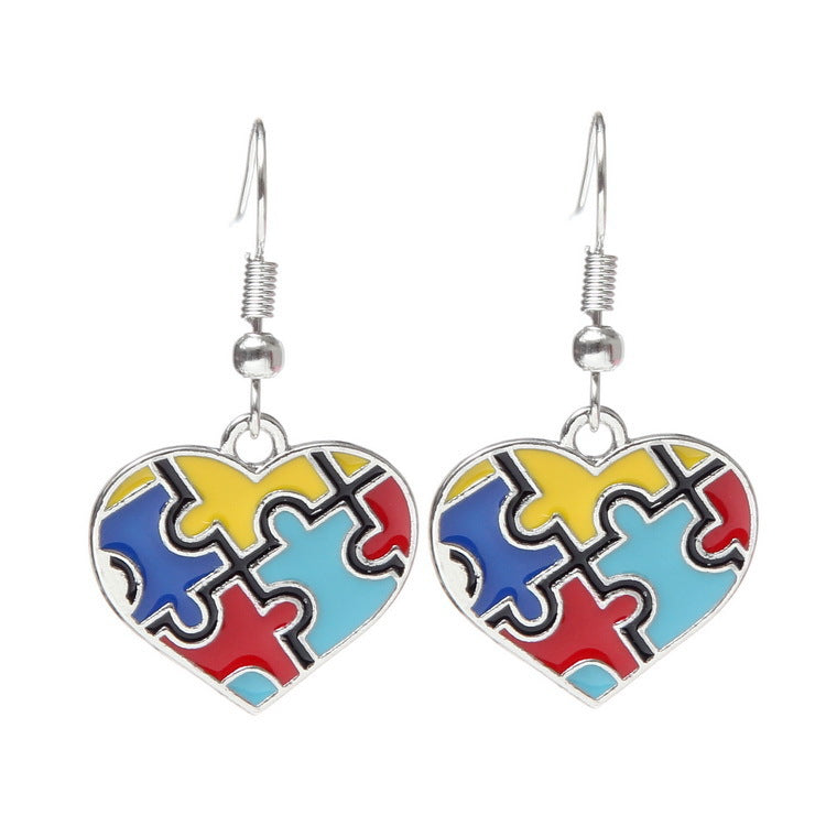 Autism Awareness Colorful Puzzle Piece Necklace [BUY 1 GET 1 FREE EARRINGS]