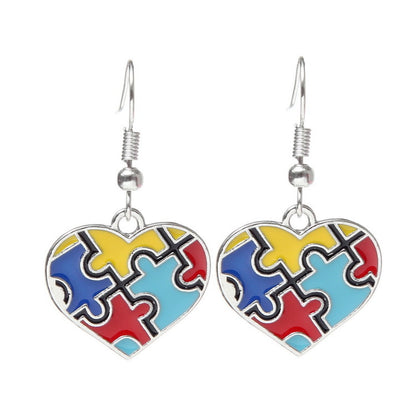 Autism Awareness Colorful Puzzle Piece Necklace [BUY 1 GET 1 FREE EARRINGS]