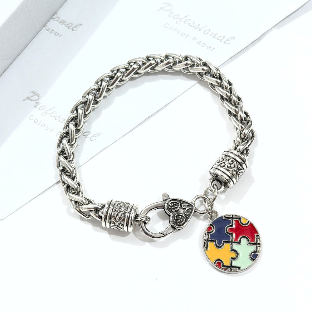 Autism Awareness Charm Bracelet -  (Buy 1 Get 1 Free - 2 Hats Total)