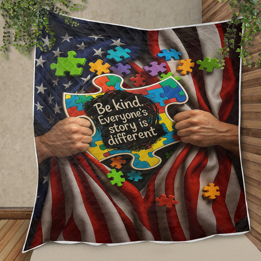 Autism Quilt & Quilt set : Be kind. Everyone’s story is different.