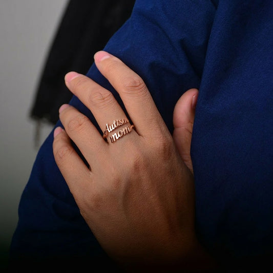Personalized Autism Mom Adjustable Ring - Premium Titanium Steel