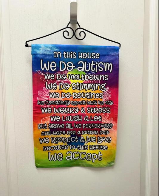 In This House We Do Autism Awareness House Flag