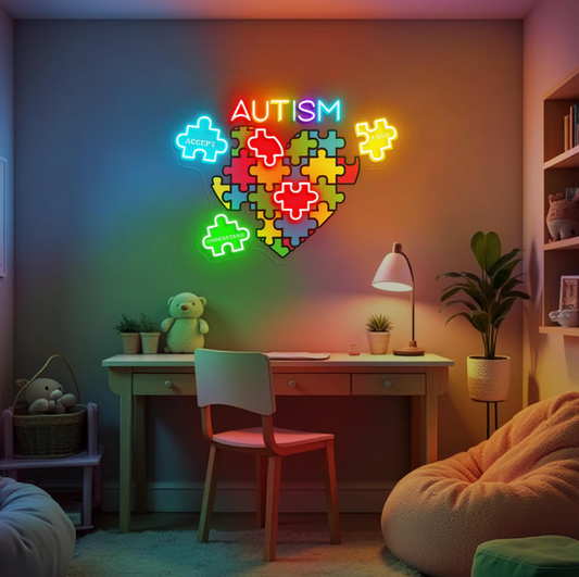 Autism Awareness Neon Sign : Understand Love Accept