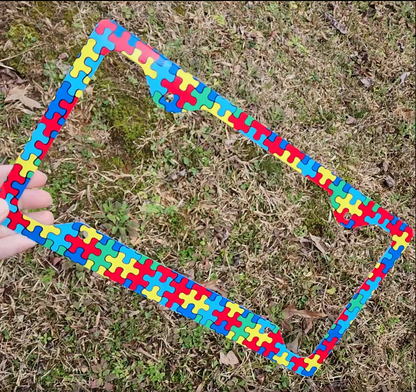 🧩 Autism Puzzle License Plate Frame – Car Tag Cover