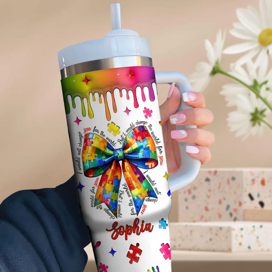 Autism Tumbler, Personalized Autism Gift 40oz Tumbler