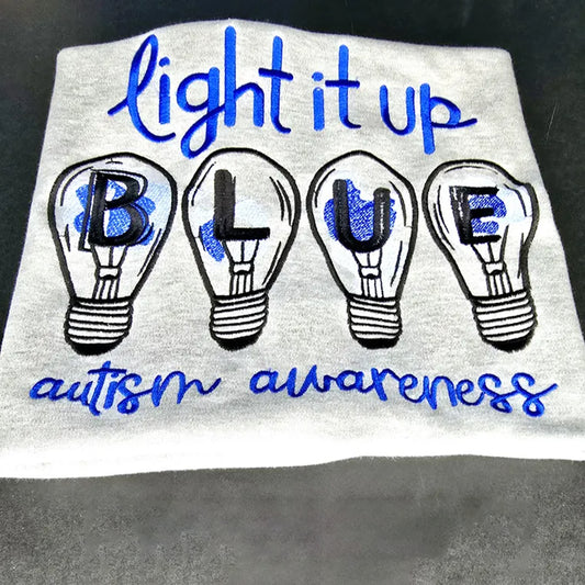 Light It Up Autism Awareness Embroidered Shirts