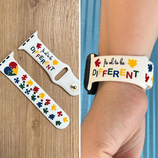 Autism Puzzle Silicone Band – Fits Apple Watch & Samsung Galaxy Watch