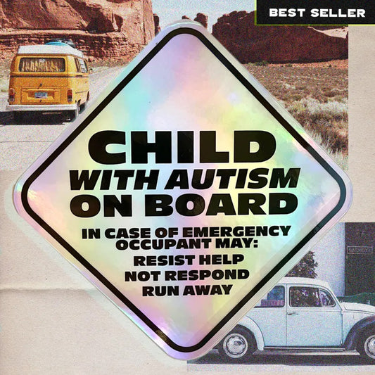 Holographic Car Sticker : Child With Autism On Board