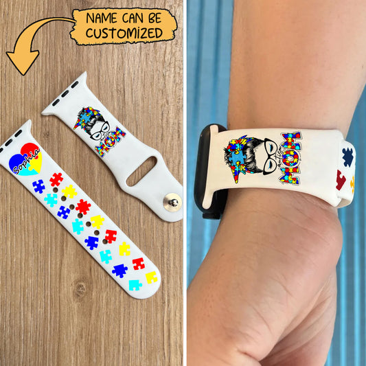Personalized Name Autism Silicone Band – Fits Apple Watch & Samsung Galaxy Watch