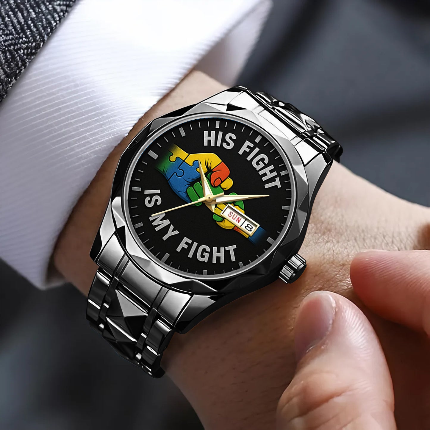 Autism Alloy Luxury Quartz Watch : His fight is my fight