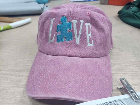 Autism Love Blue Puzzle Piece Hat
