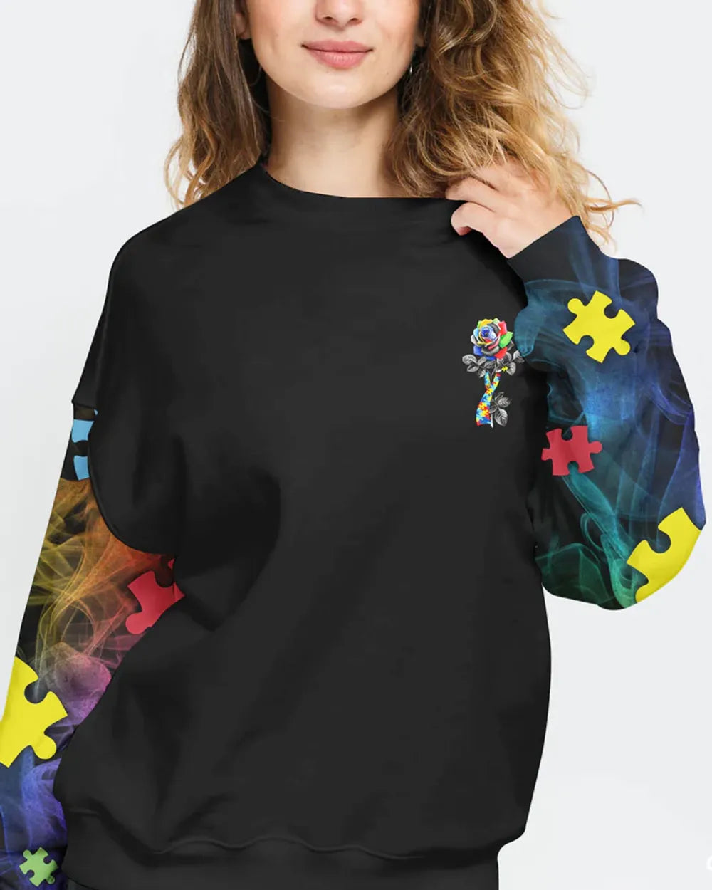 Accept Understand Love Rose Women's Autism Awareness Shirts