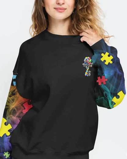 Accept Understand Love Rose Women's Autism Awareness Shirts