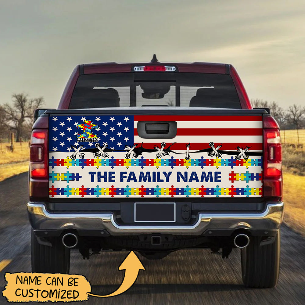 Personalized Autism Awareness Truck Tailgate Decal Sticker Wrap