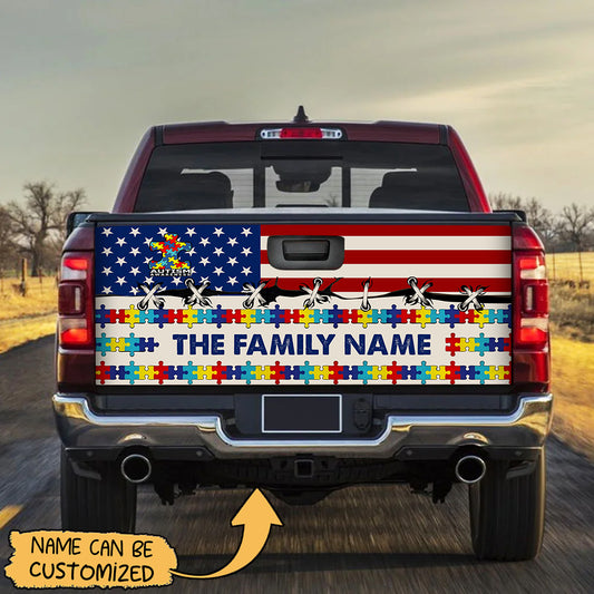 Personalized Autism Awareness Truck Tailgate Decal Sticker Wrap