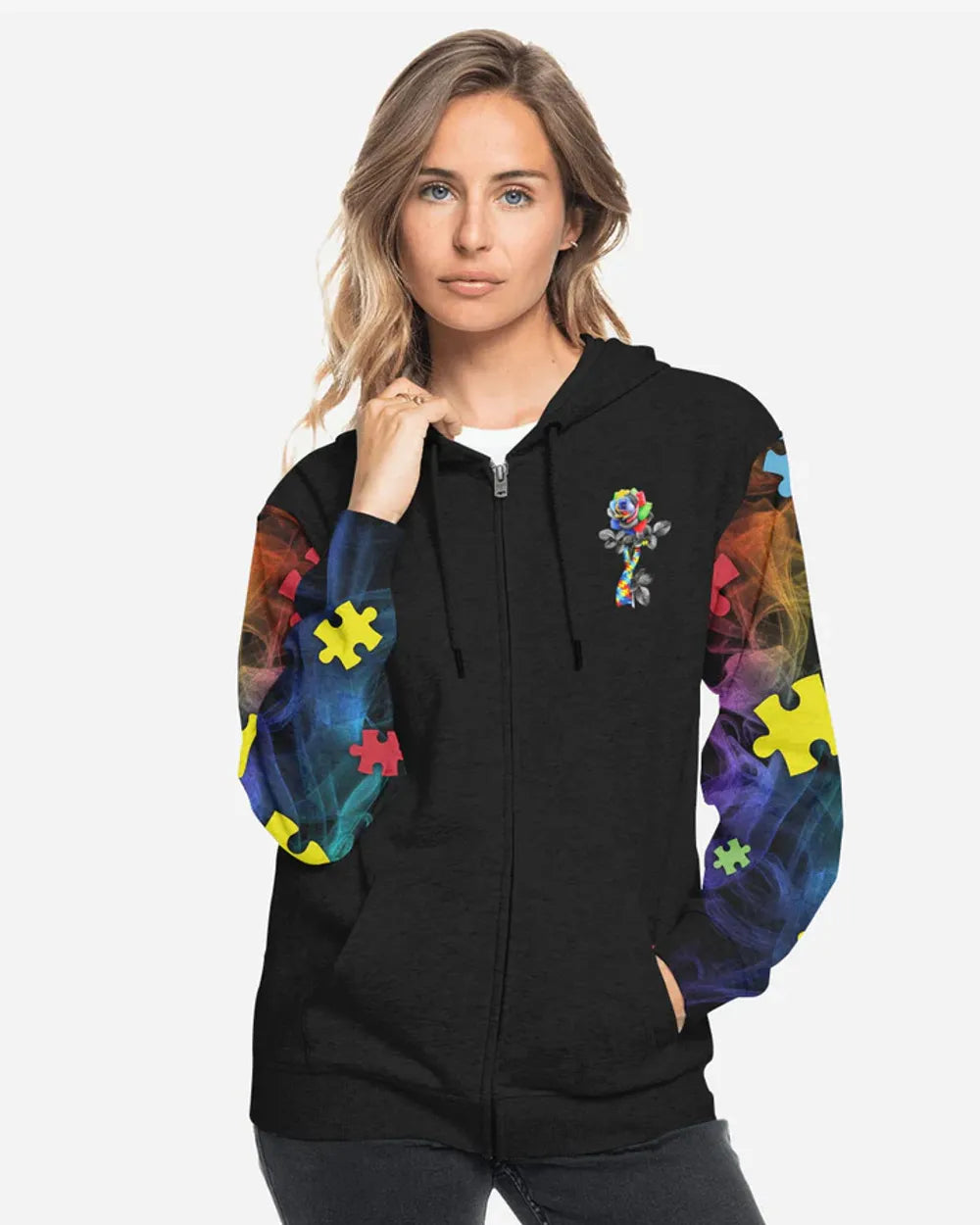 Accept Understand Love Rose Women's Autism Awareness Shirts