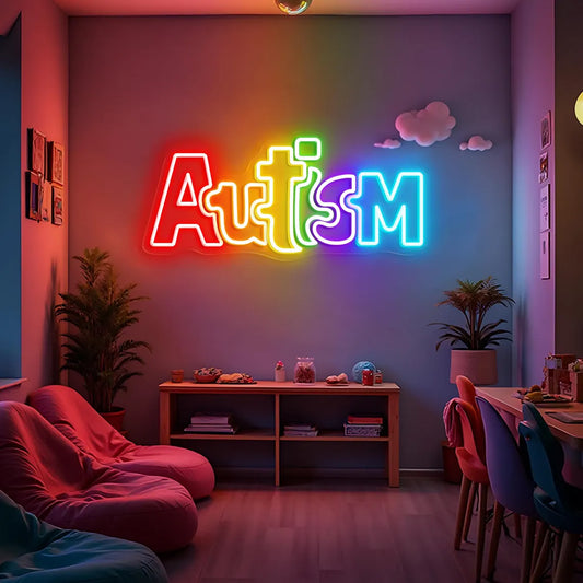 Custom Autism Awareness Neon Sign – LED Wall Decor for Kids Room