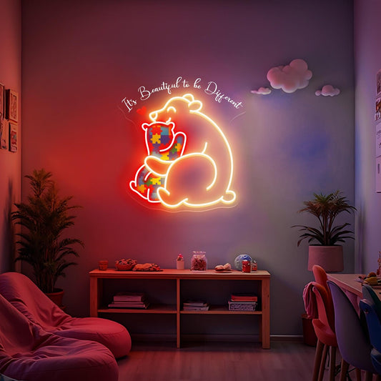 Autism Awareness Neon Sign : It's Beautiful To Be Different