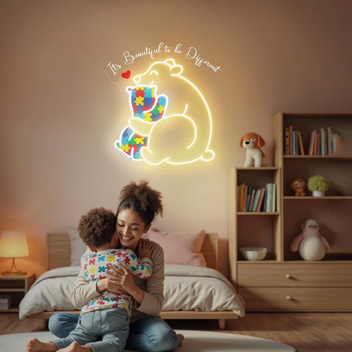 Autism Awareness Neon Sign : It's Beautiful To Be Different