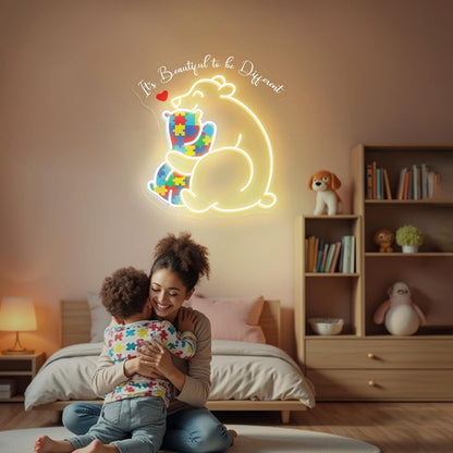 Autism Awareness Neon Sign : It's Beautiful To Be Different