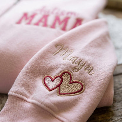 Personalised Autism Mama Embroidered Sweatshirt