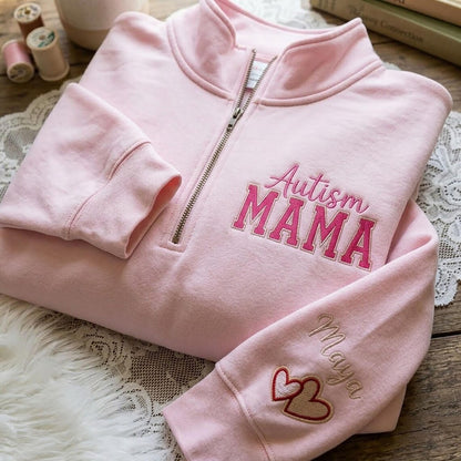 Personalised Autism Mama Embroidered Sweatshirt