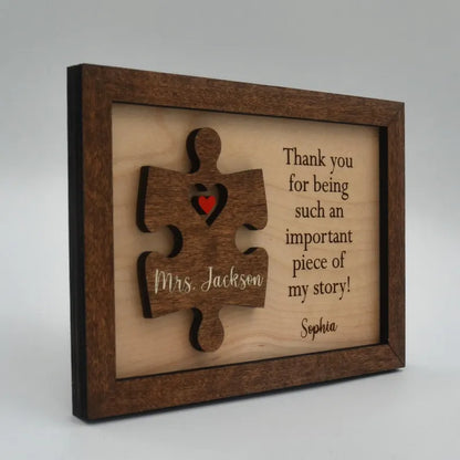 Thank You Teacher Gift – Personalized Puzzle Piece Sign