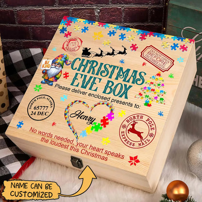 Personalized Name Wooden Keepsake Box – Autism Awareness Gift