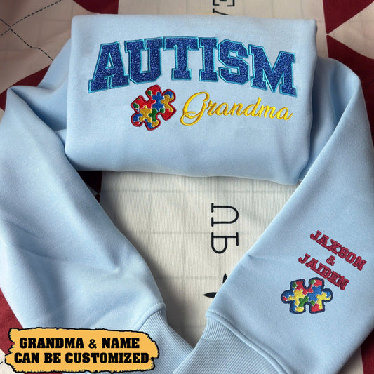 Custom Autism Awareness Embroidered Glitter Shirts