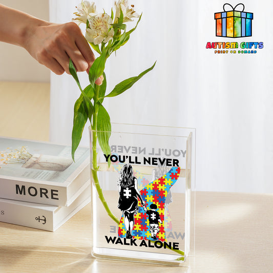 Autism Acrylic Book Vase : You'll Never Walk Alone