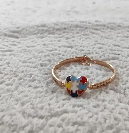 I Am His Voice He Is My Heart Autism Puzzle Piece Bracelet