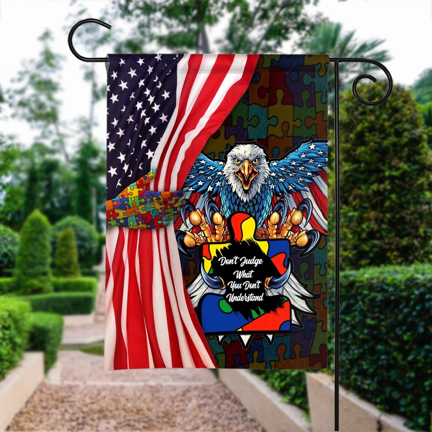 Autism Awareness Flag, Autism Puzzle Don't Judge What You Don't Understand Flag