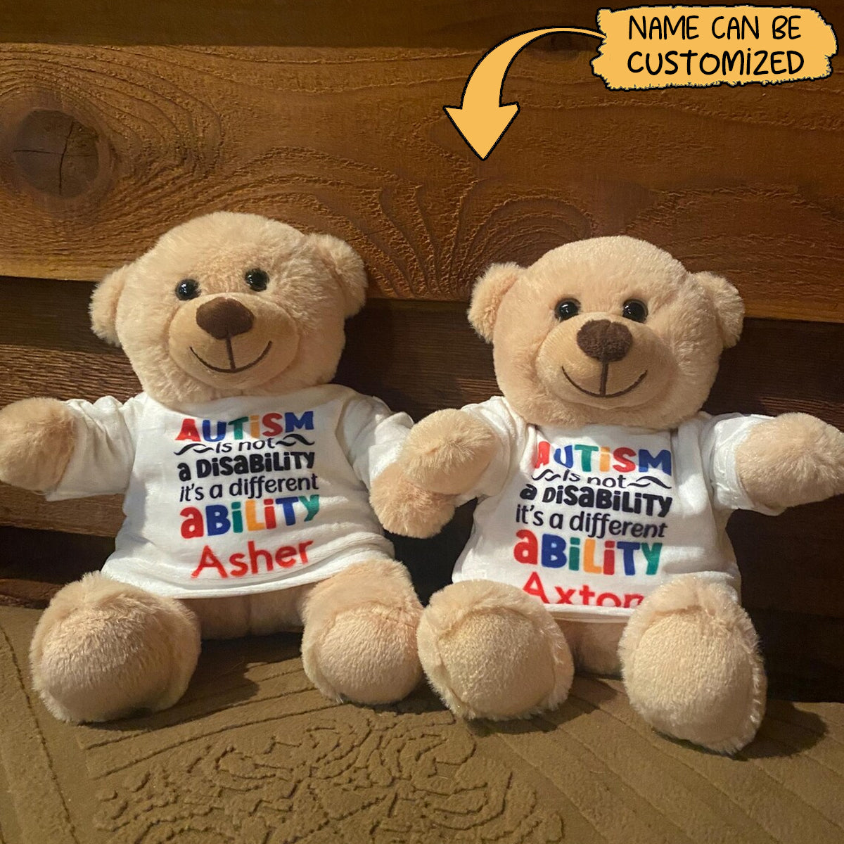 Personalized Name Autism Awareness Bear
