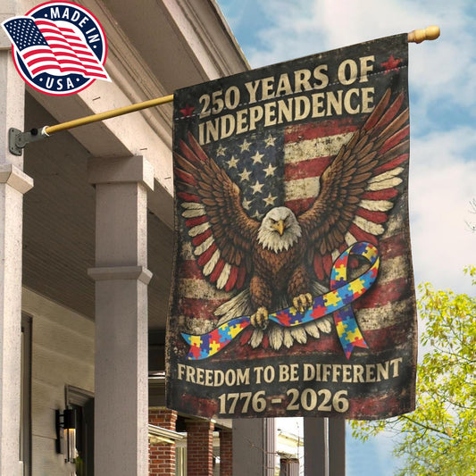 Vintage Eagle Autism Awareness Flag