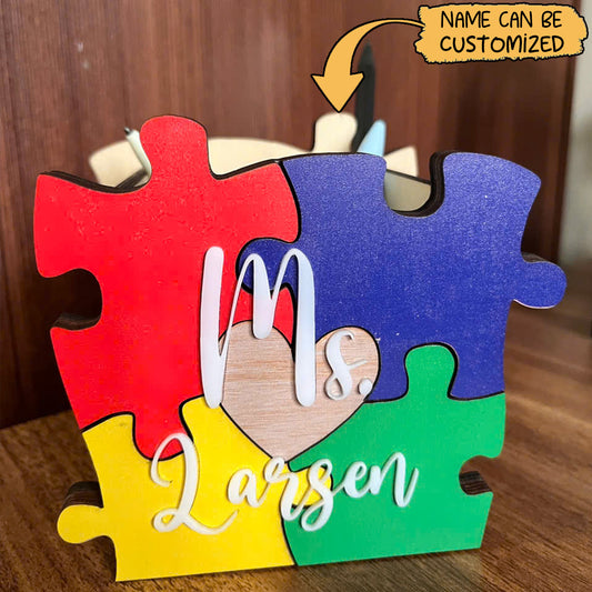 Personalized Name Wooden Teacher Pencil Box
